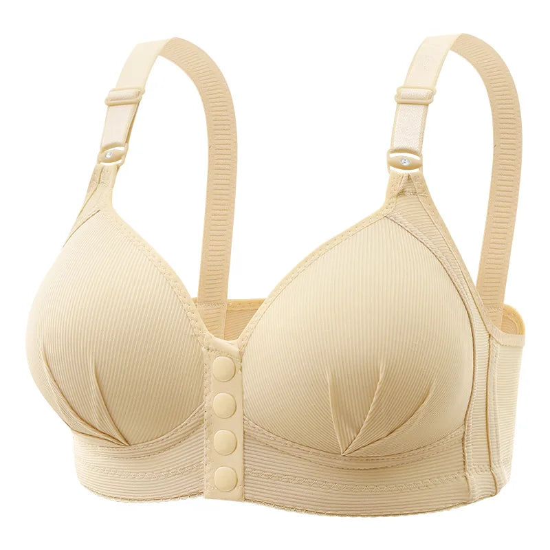 Front-Closure Wire-Free Gathered Bra