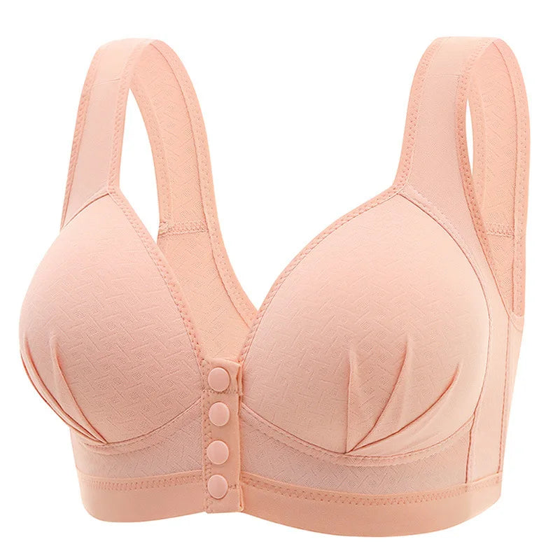 Front-Closure Wire-Free Gathered Bra
