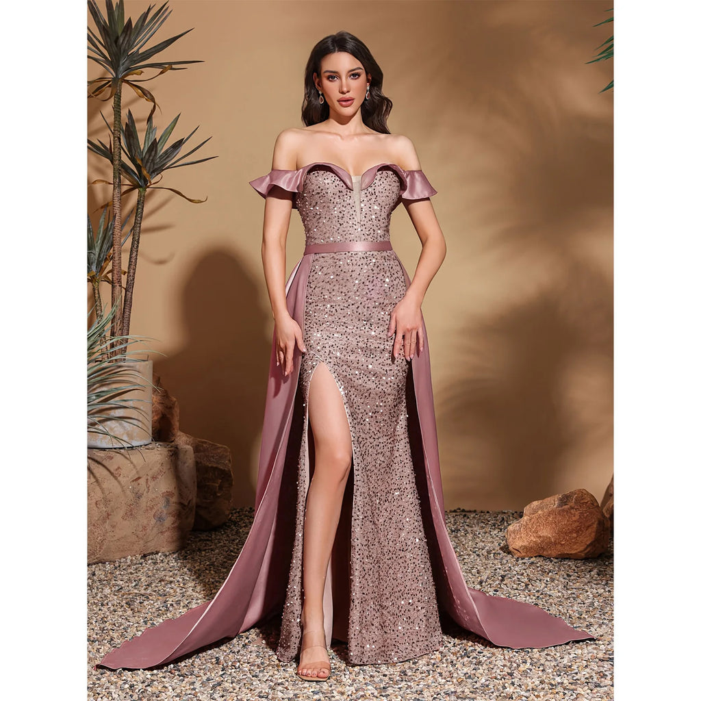 satin floor-length dress