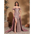 satin floor-length dress