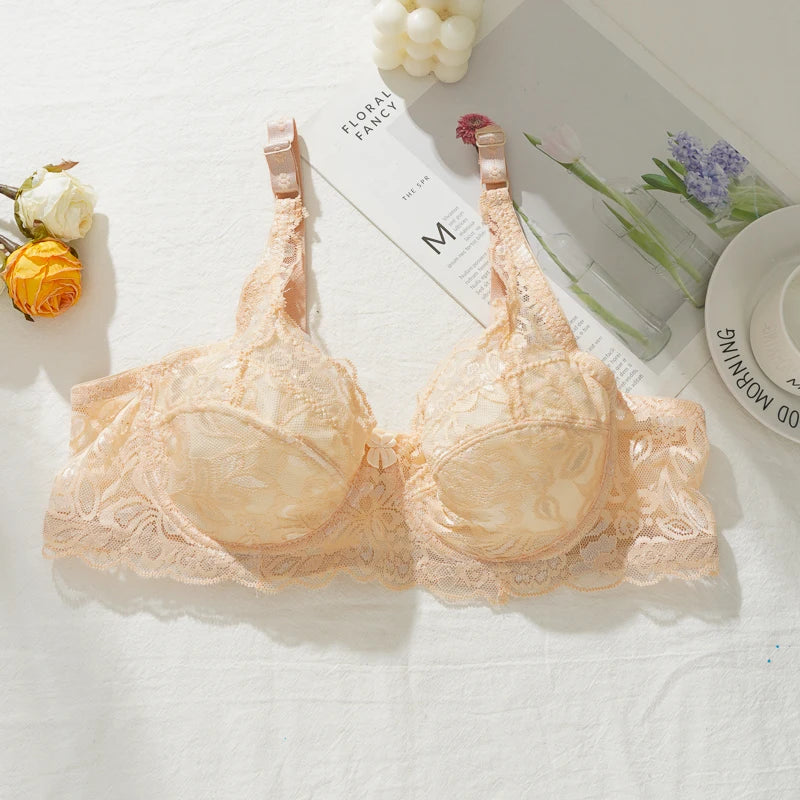 Plus Size Lace Deep-V Push-Up Bralette