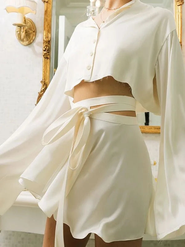 Two piece silk Satin Set