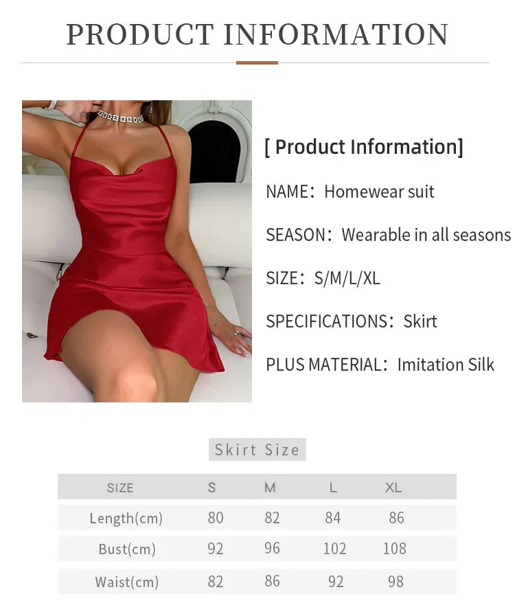 Silky V-Neck Halter Nightdress