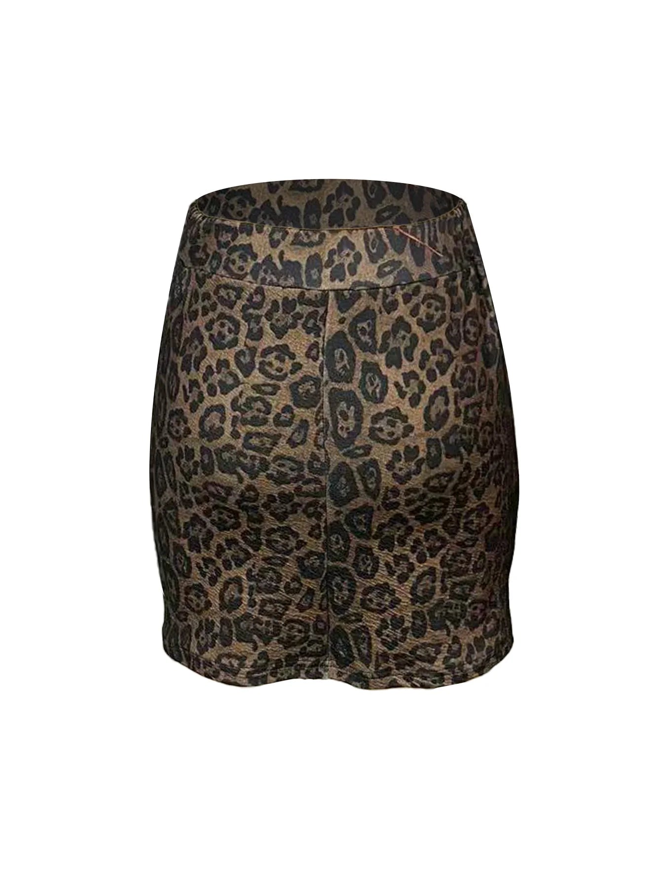 Leopard print short skirt