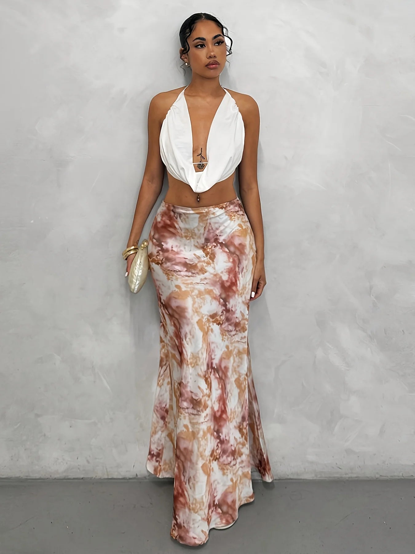 Fashionable Long Halter Skirt