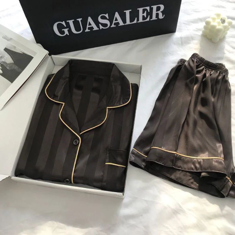 2Pcs/set Ice Silk  Pajamas