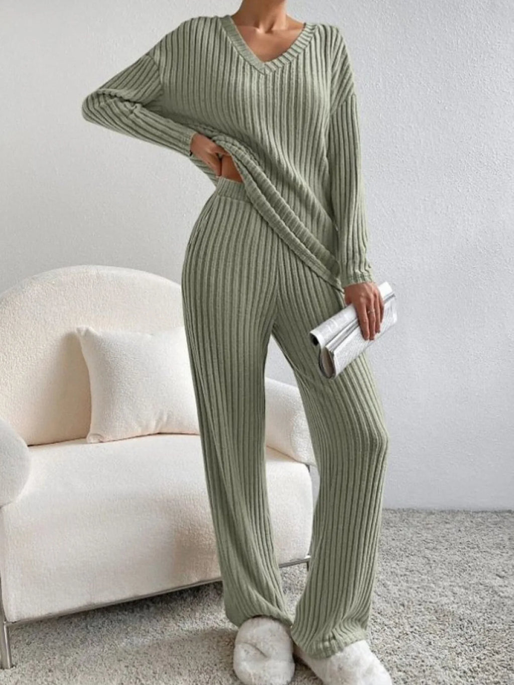 Loungewear Casual Solid Color Outfit
