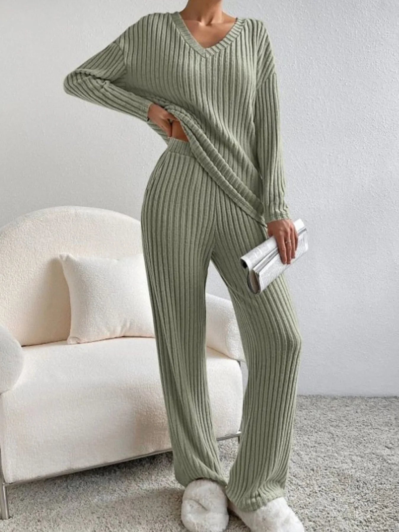 Loungewear Casual Solid Color Outfit