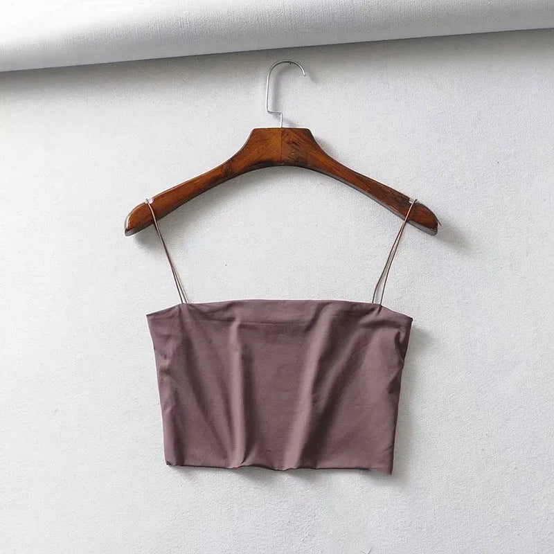 Cropped Cotton-Blend Camisole