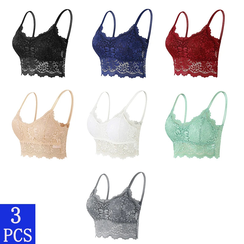 3-Pack Seamless Lace Bralette Set