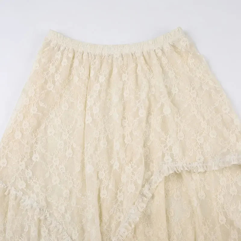 Lace Asymmetrical Skirt