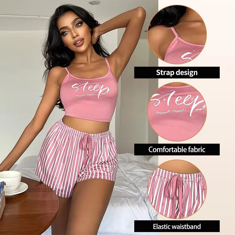 Letter Print Pajama Set