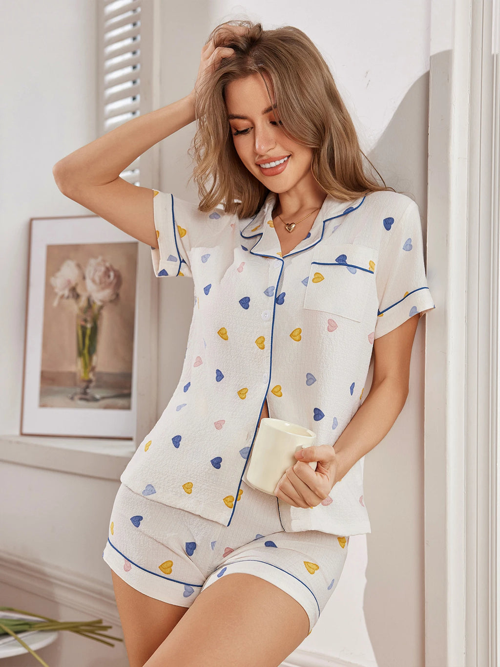 Sweet and Colorful Blouse & Shorts