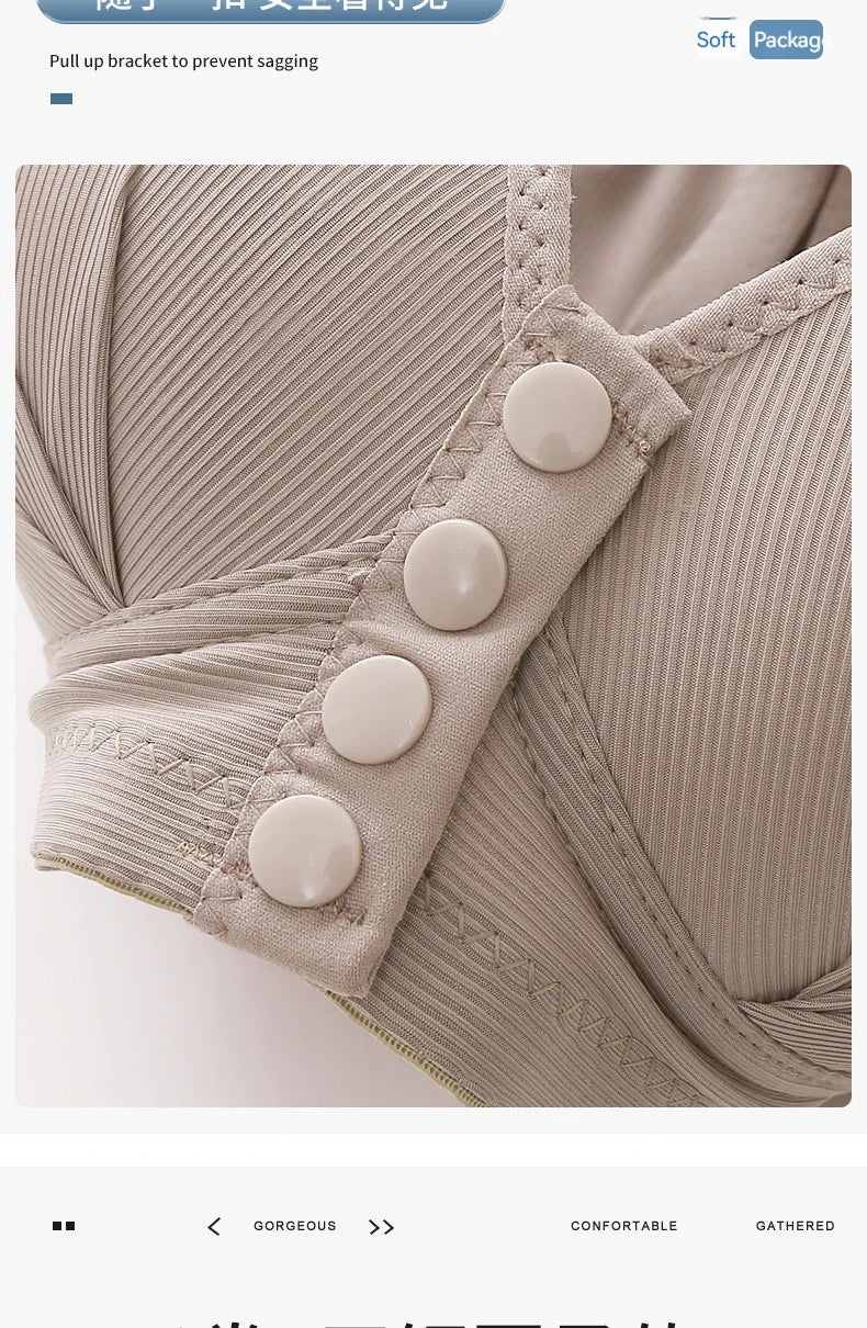 Front-Closure Wire-Free Gathered Bra