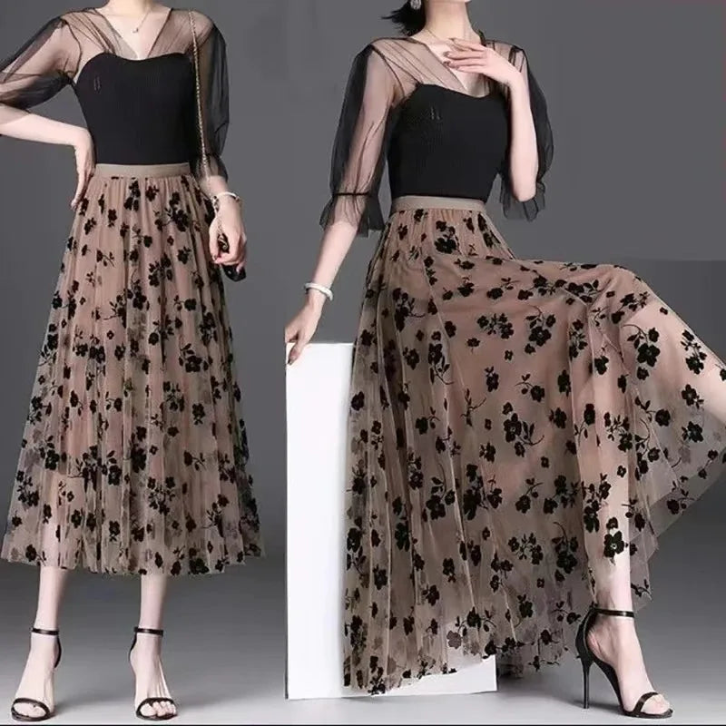 floral half fairy skirt