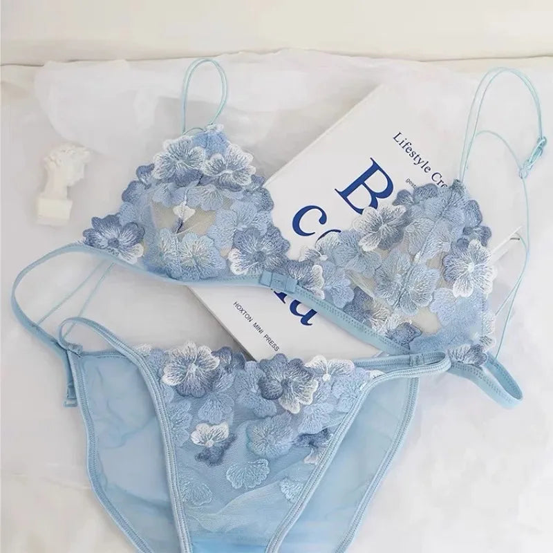 Elegant Hollow Out Lace Bra & Panty Set