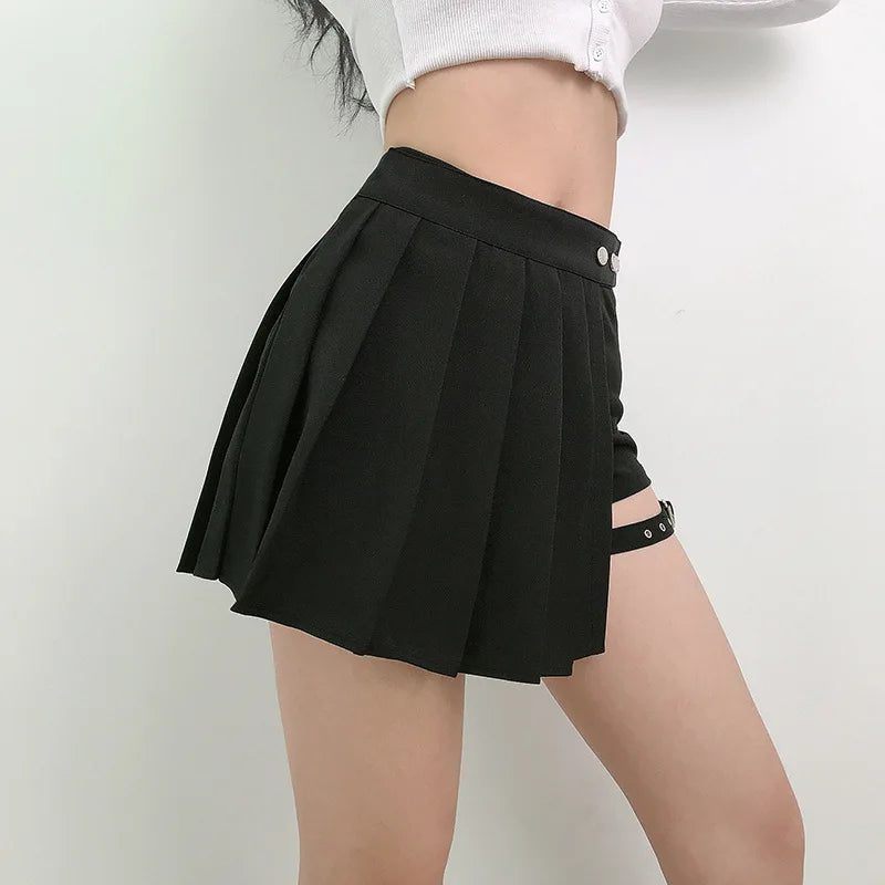 Pleated Girls Gothic Half Skirts