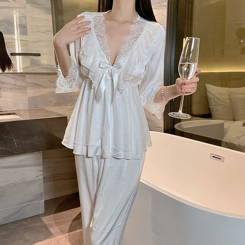 lace lace satin home sleepwear