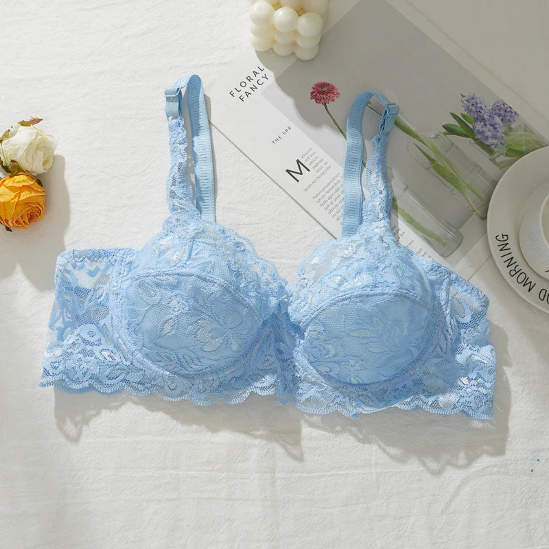 Plus Size Lace Deep-V Push-Up Bralette