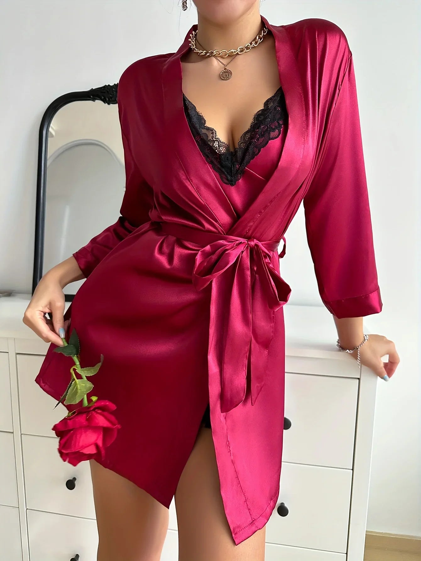 Silky Open-Back Lounge Set