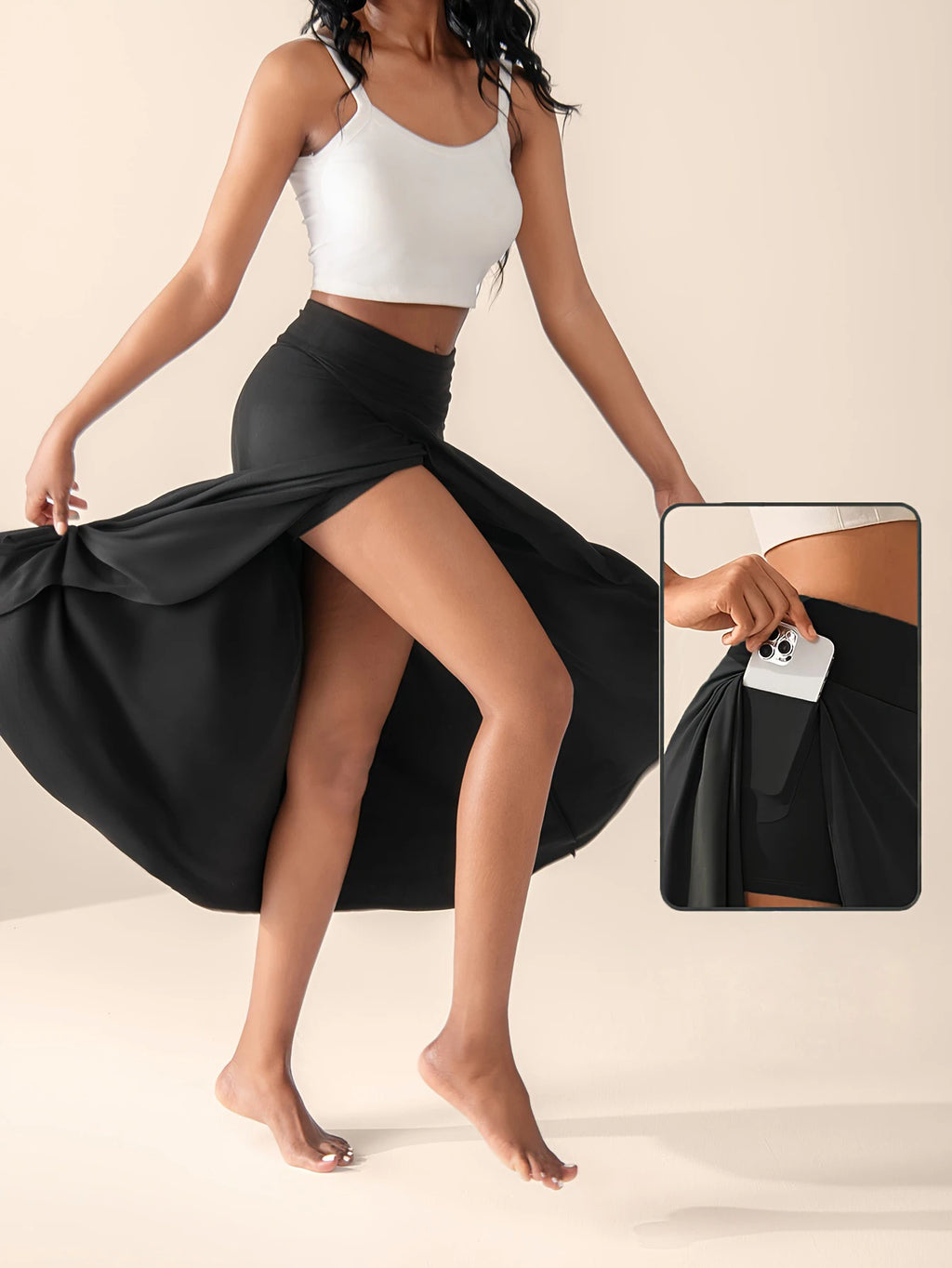 Elegant solid color skirt