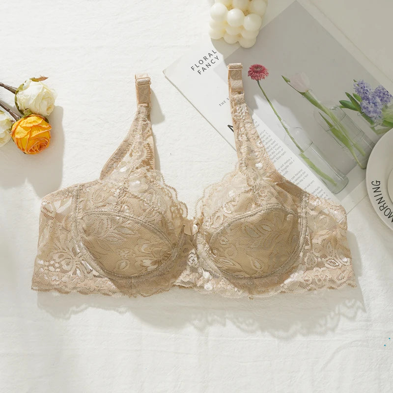 Plus Size Lace Deep-V Push-Up Bralette