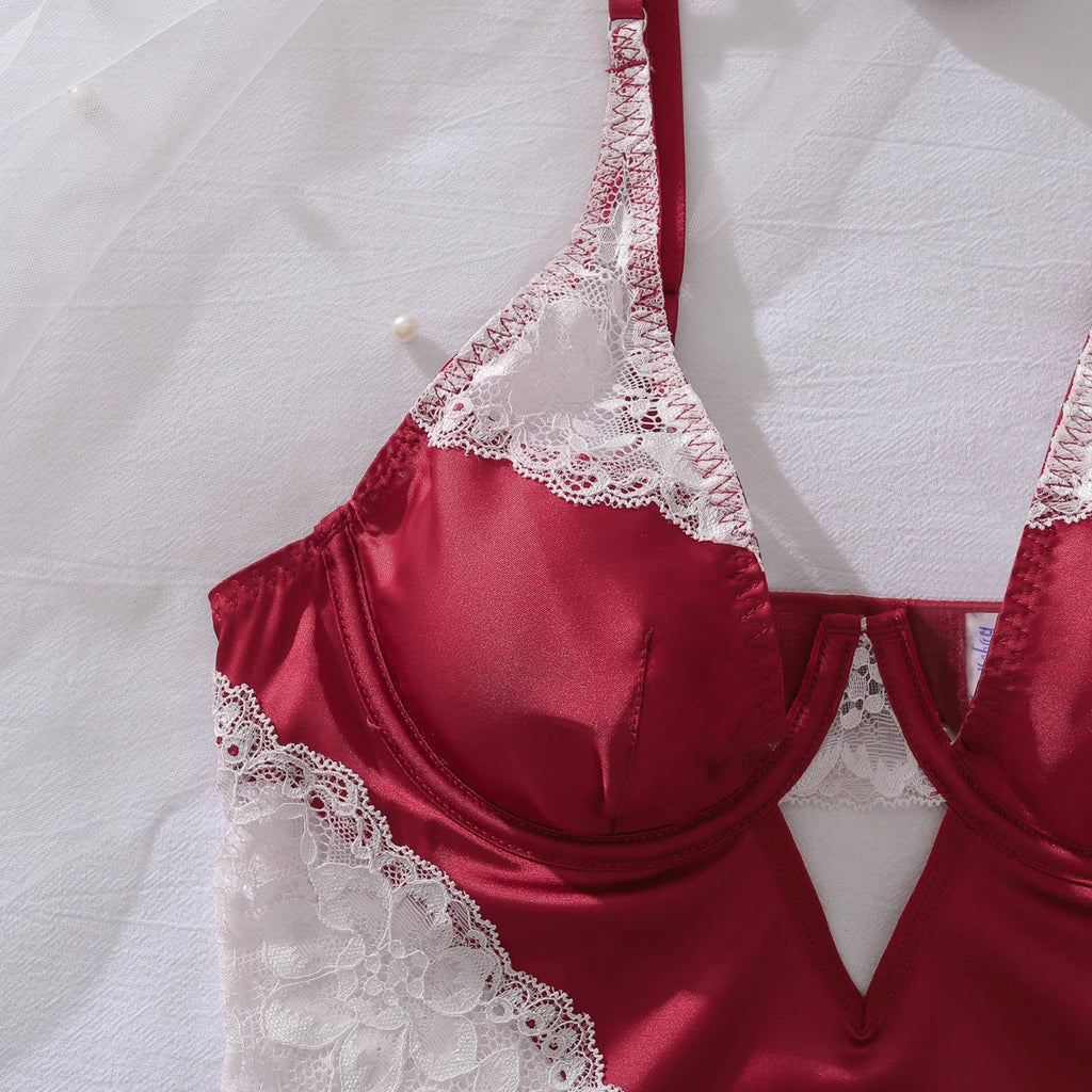 Satin Lace Slip Dress