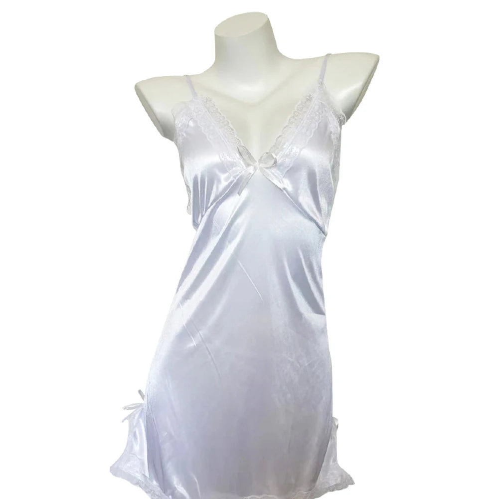 Satin Lace Bow Nightdress