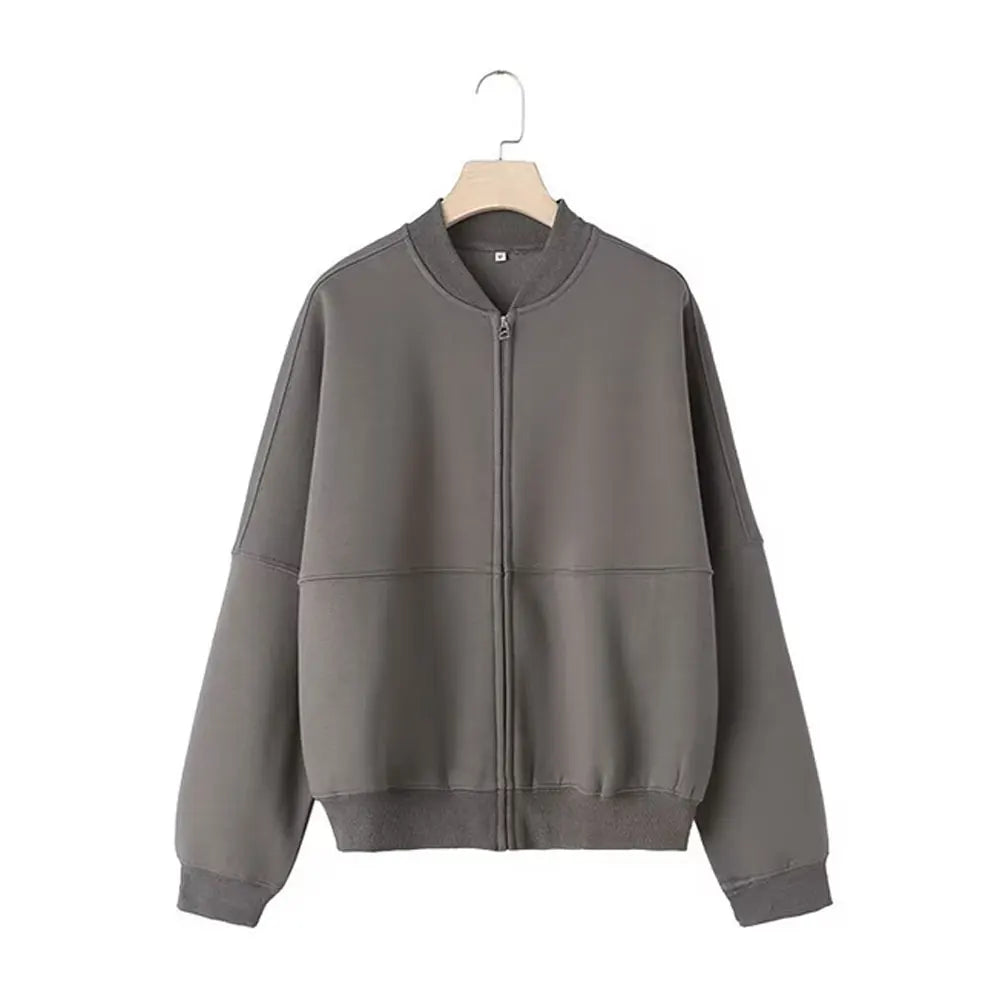Zip Bomber Jacket+High Waist Lace Up Pants Street Wear