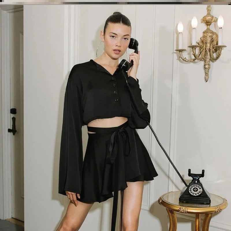 Two piece silk Satin Set
