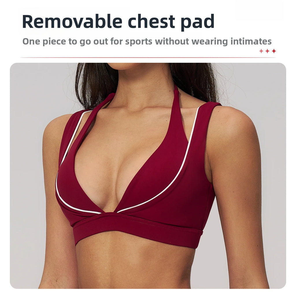Backless Crop Sports Bra