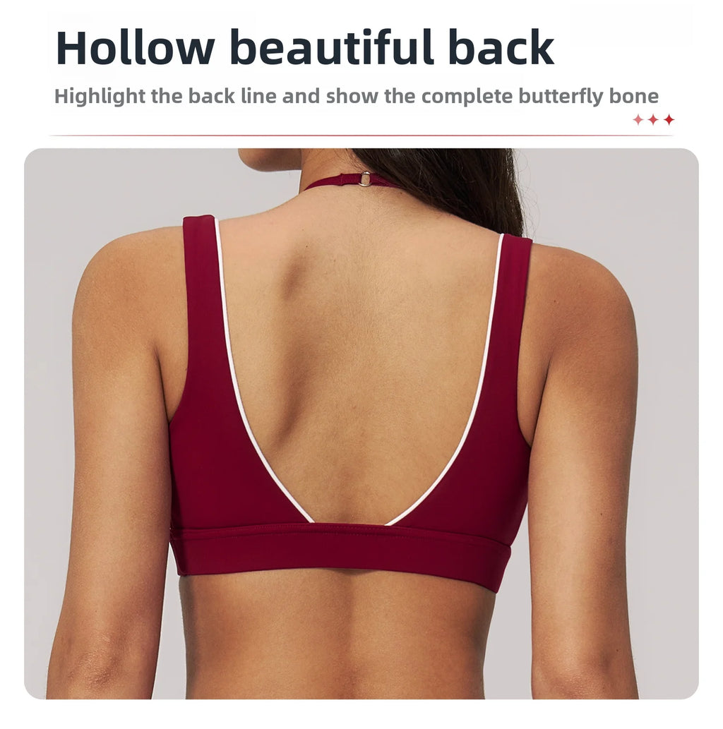 Backless Crop Sports Bra
