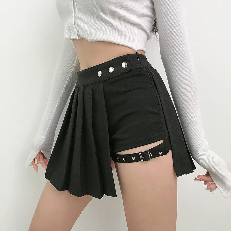 Pleated Girls Gothic Half Skirts
