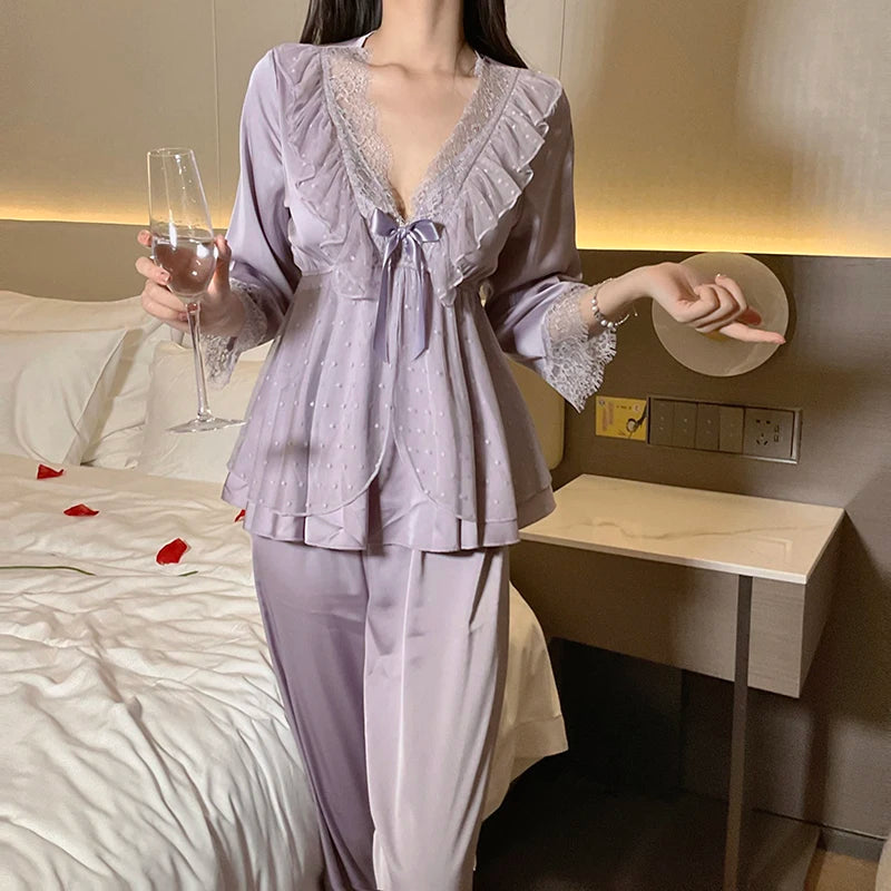 lace lace satin home sleepwear