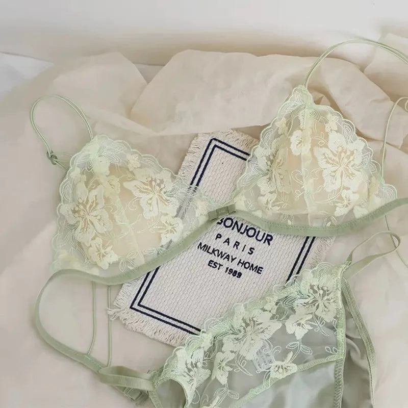 Elegant Hollow Out Lace Bra & Panty Set