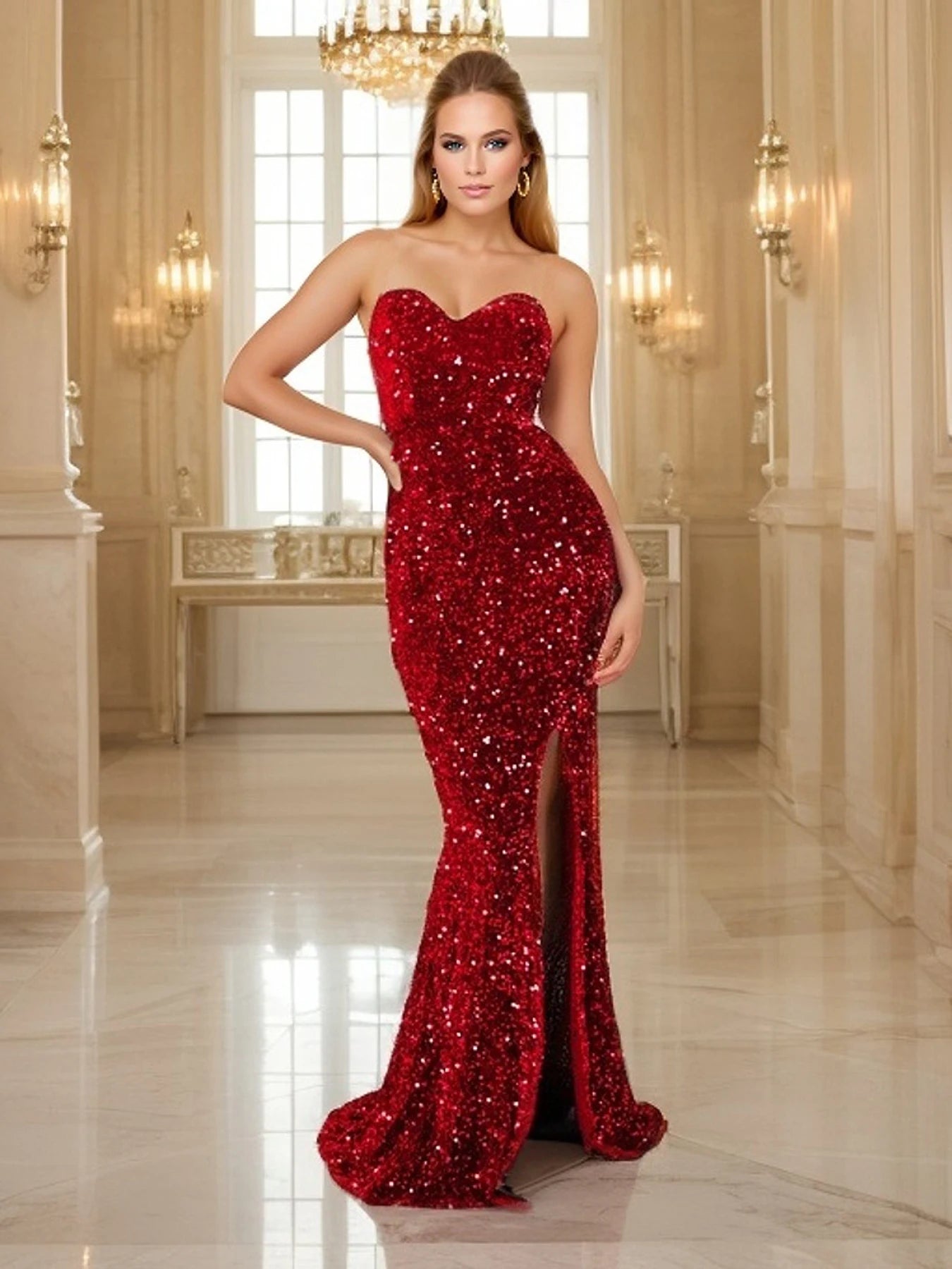 Sexy Slit Leg Paded Backless dress