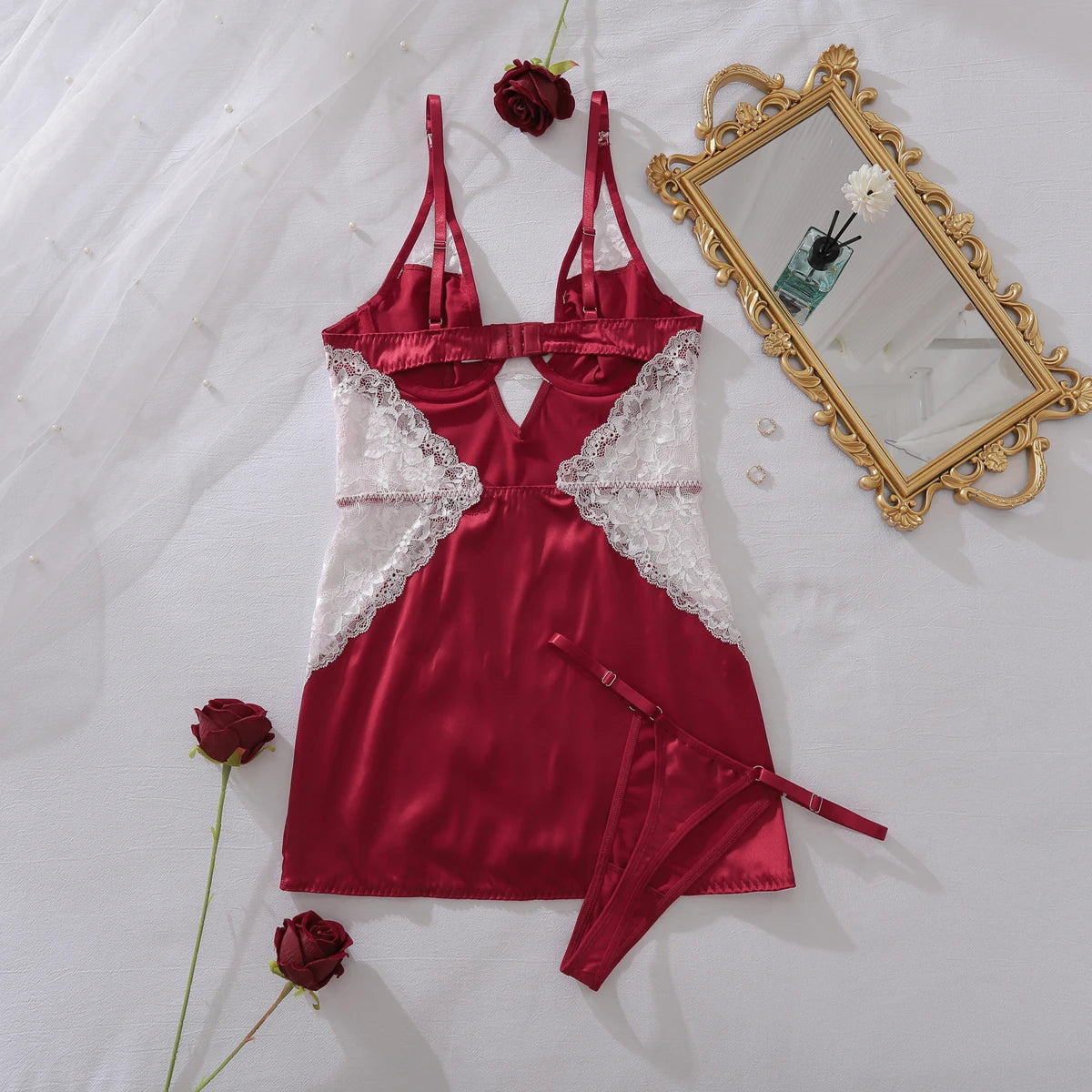 Satin Lace Slip Dress