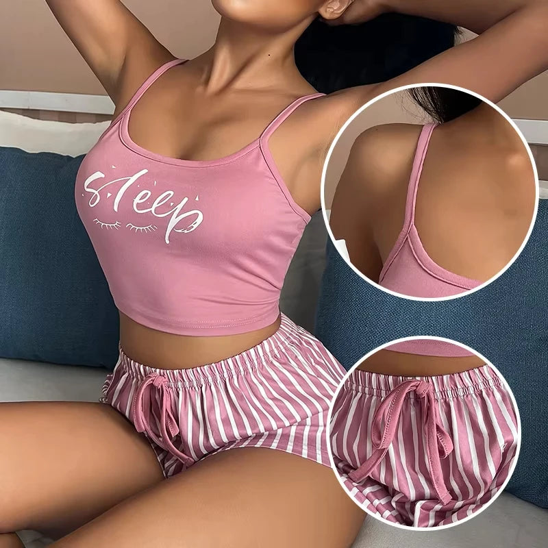 Letter Print Pajama Set