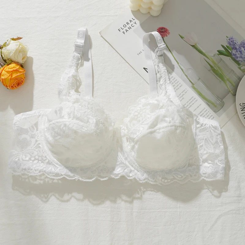 Plus Size Lace Deep-V Push-Up Bralette