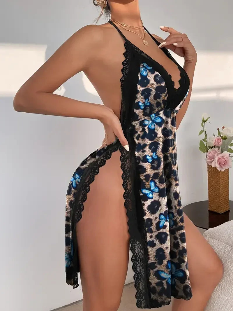 Leopard Butterfly Chemise Nightgown