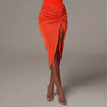Asymmetrical Shirring Skirt