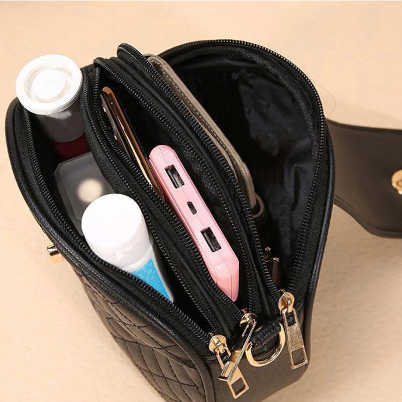 Daily Wear Rhombus Stitch Leather Shoulder Bag Detachable Strap, Elegant Small Bag for Women Casual Street Matching