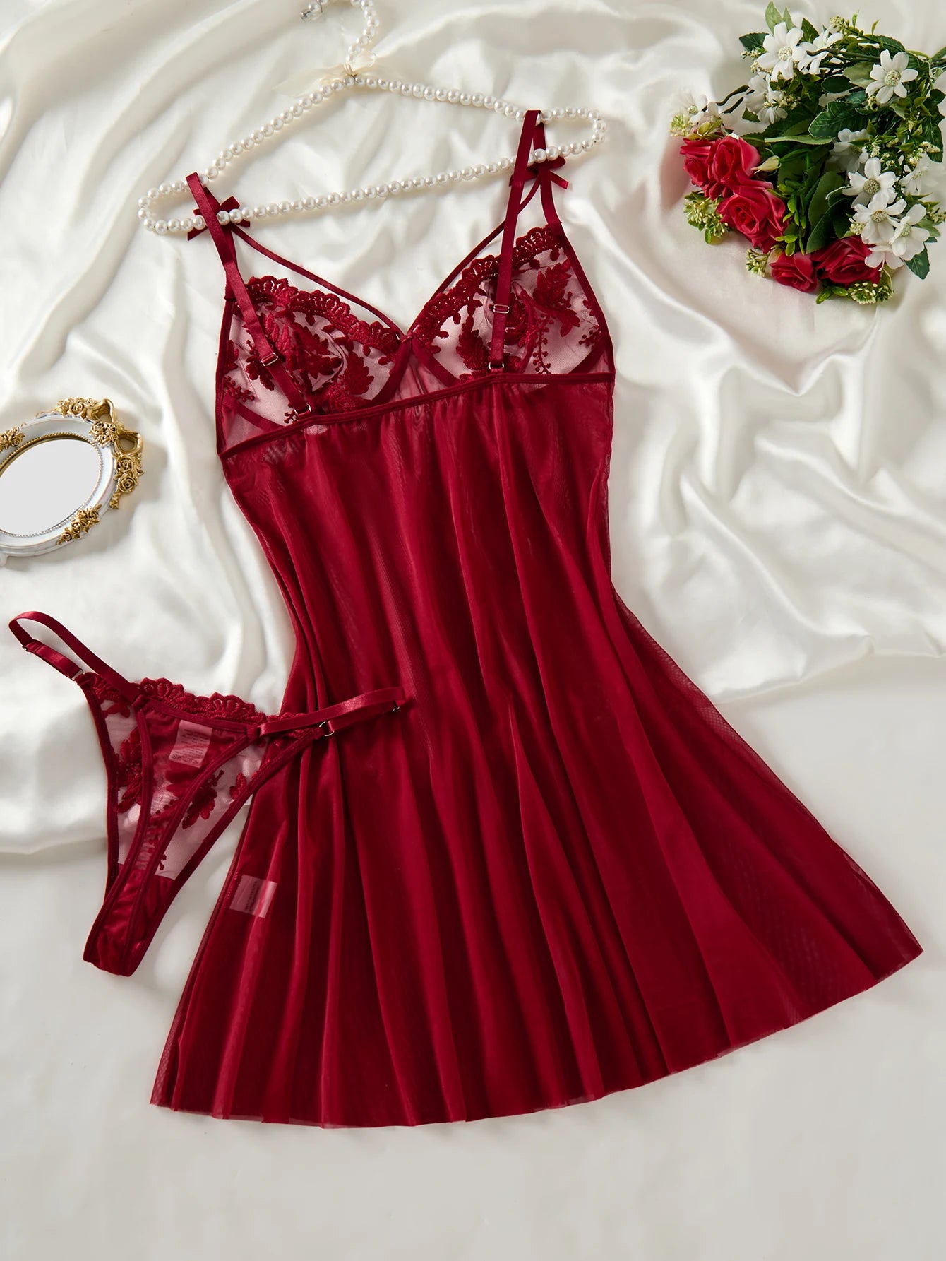 semi transparent elegant nightgown