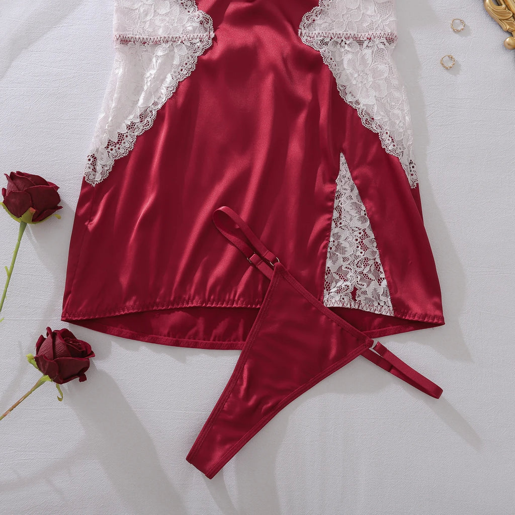 Satin Lace Slip Dress