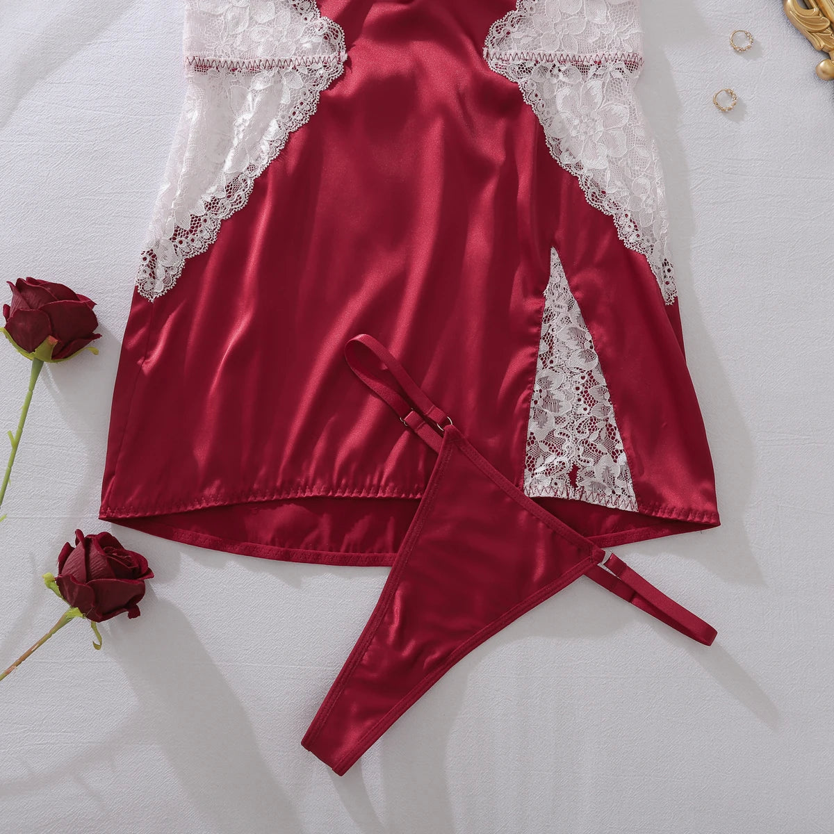 Satin Lace Slip Dress