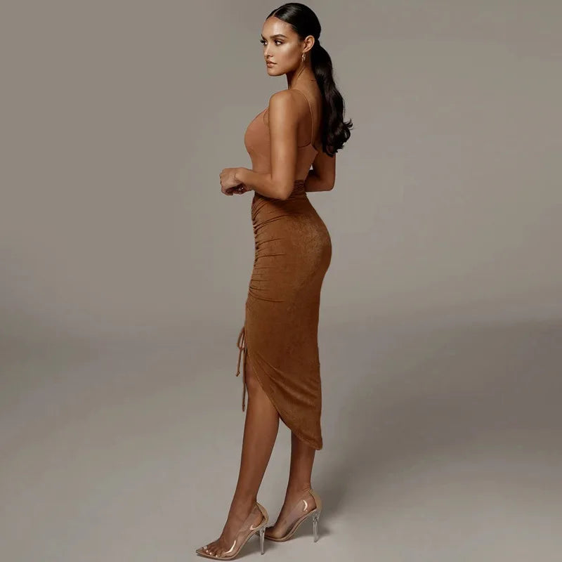 Asymmetrical Shirring Skirt