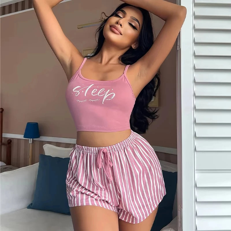 Letter Print Pajama Set