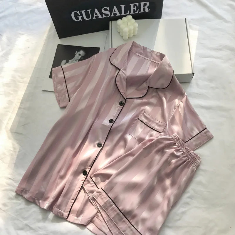 2Pcs/set Ice Silk  Pajamas