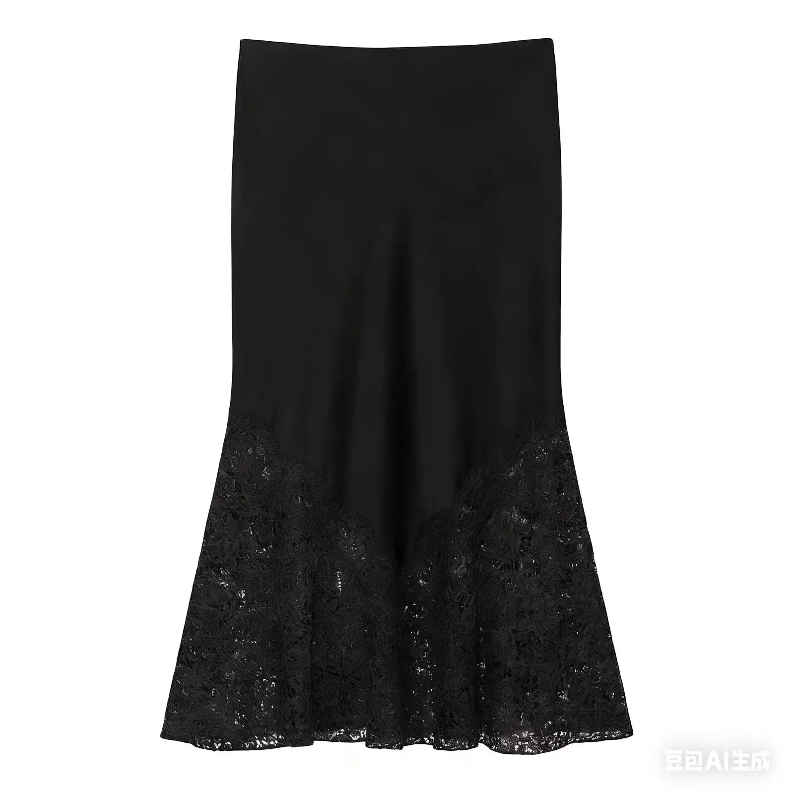 Lace Satin Skirt
