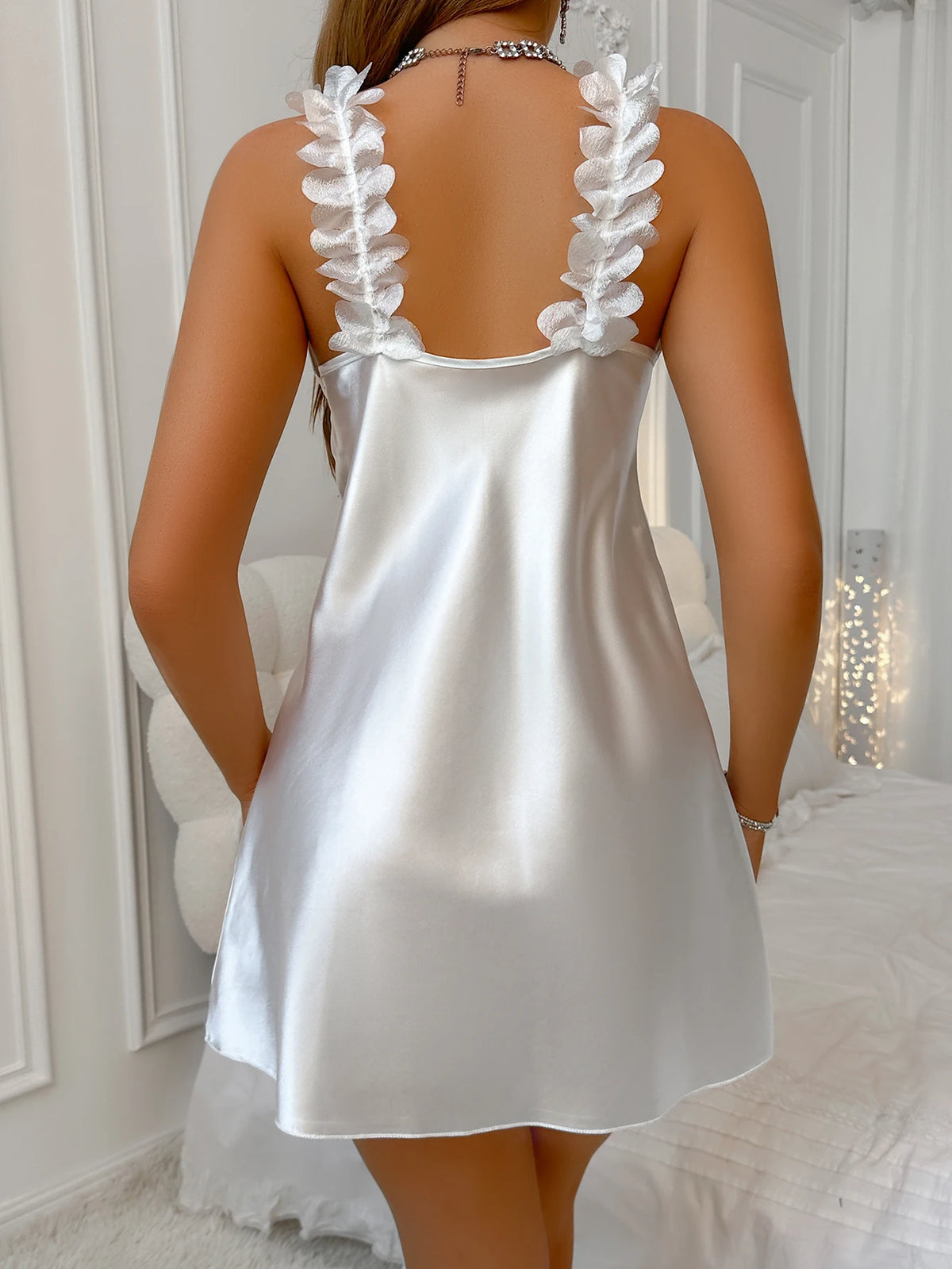 Lace V-Neck Mini Nightgown